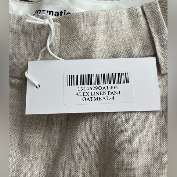 Reformation Alex Linen Pant in Oatmeal - Picture 9 of 10